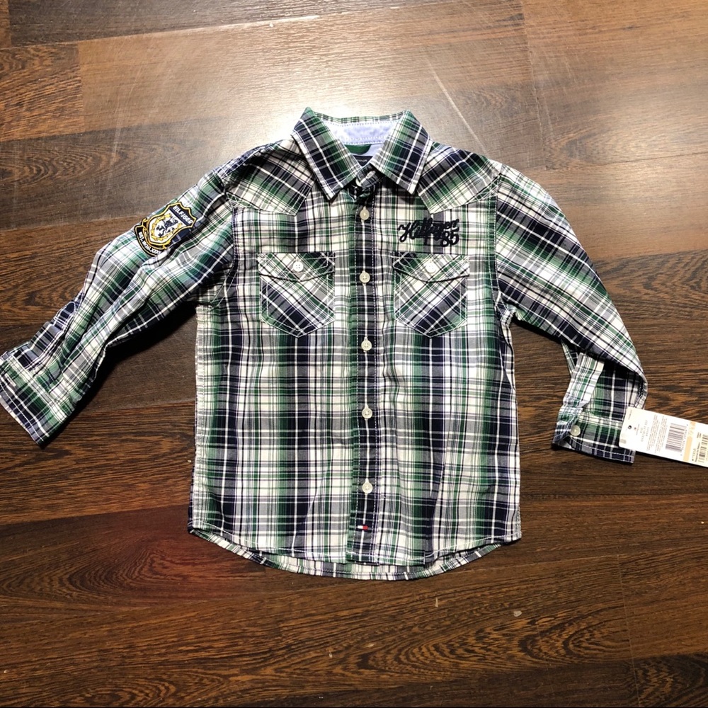 Tommy Hilfiger Long Sleeve Button down Plaid Shirt